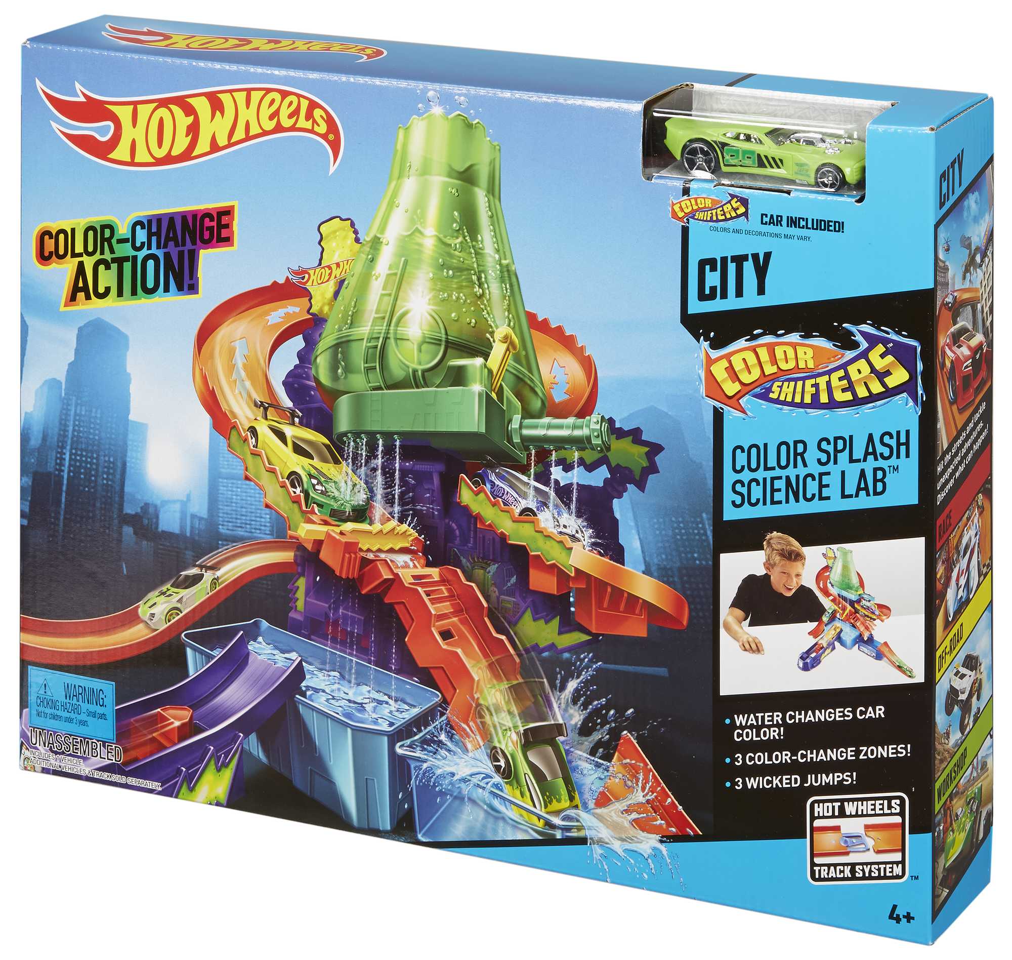Hot Wheels City Pista de Brinquedo Color Shifters Laboratório Científico