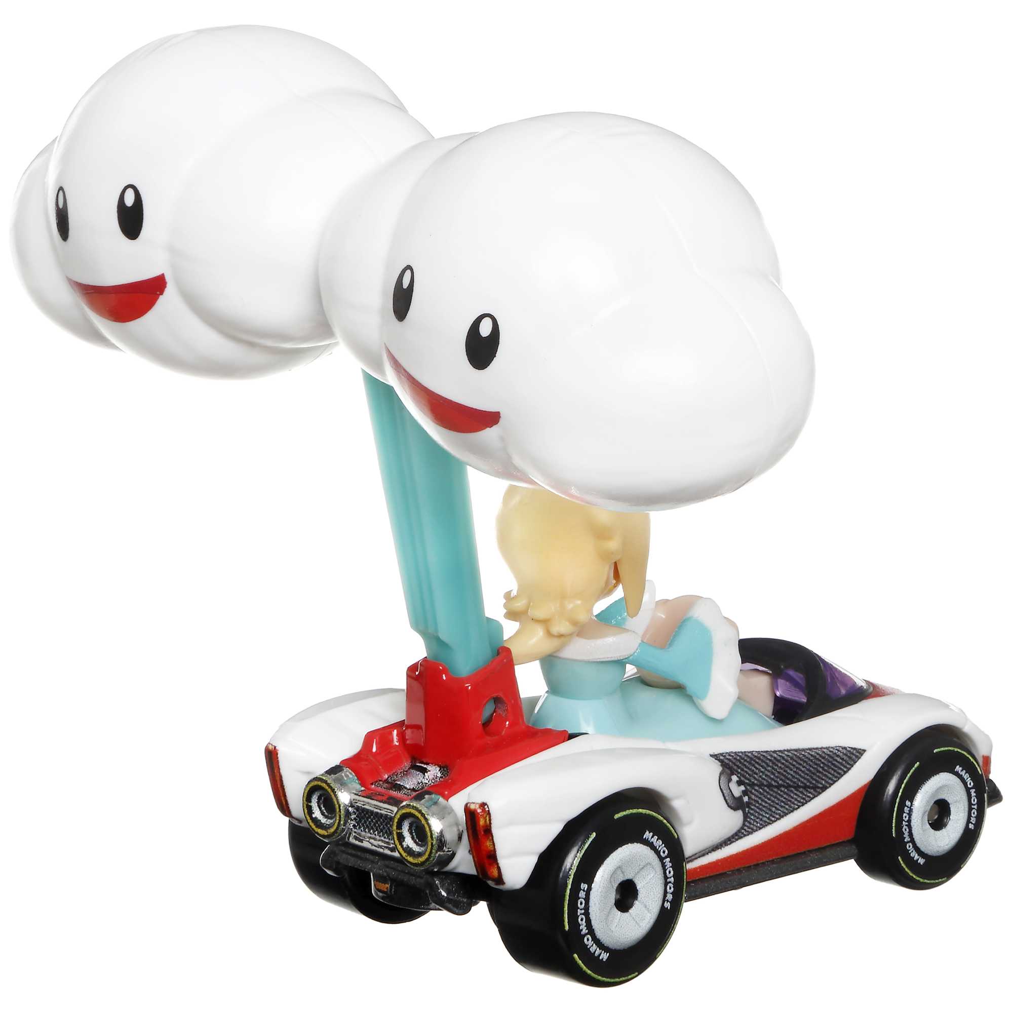 Hot Wheels Mario Kart Veículo de Brinquedo Rosalina P-Wing com Cloud Glider