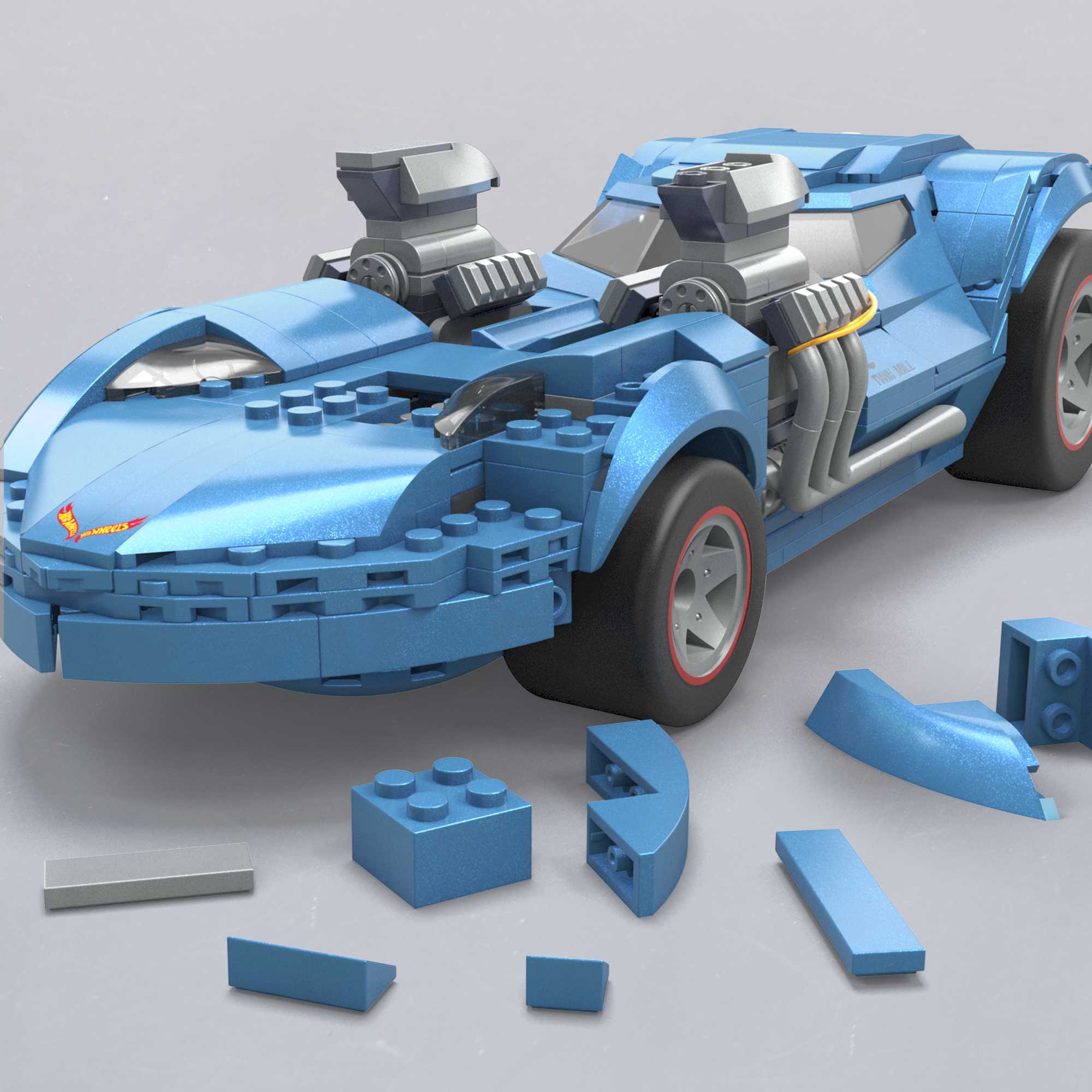 Mega Hot Wheels Coffret de Construction Voiture Twin Mill (635 Pièces) Pour Collectionneurs