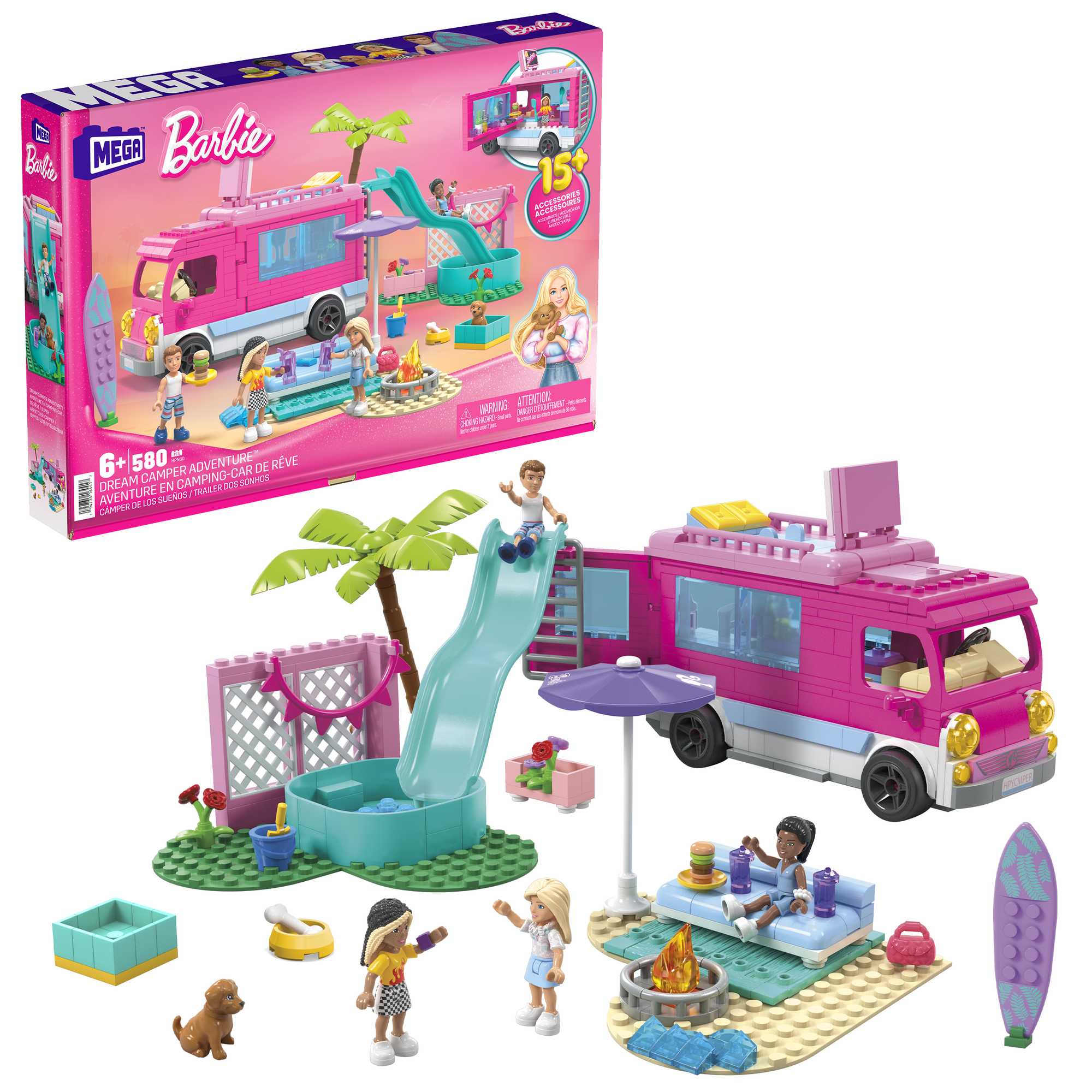 Mega Barbie-Aventure en Camping-Car de Rêve-Coffret de Construction