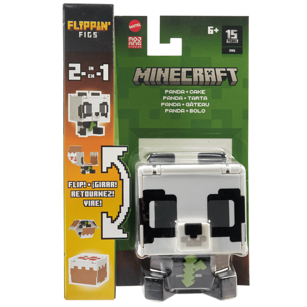 Minecraft Flippin’ Figs Figures Collection, 2-in-1 Fidget Play, 3.75-in Scale & Pixelated Design (Characters May Vary)