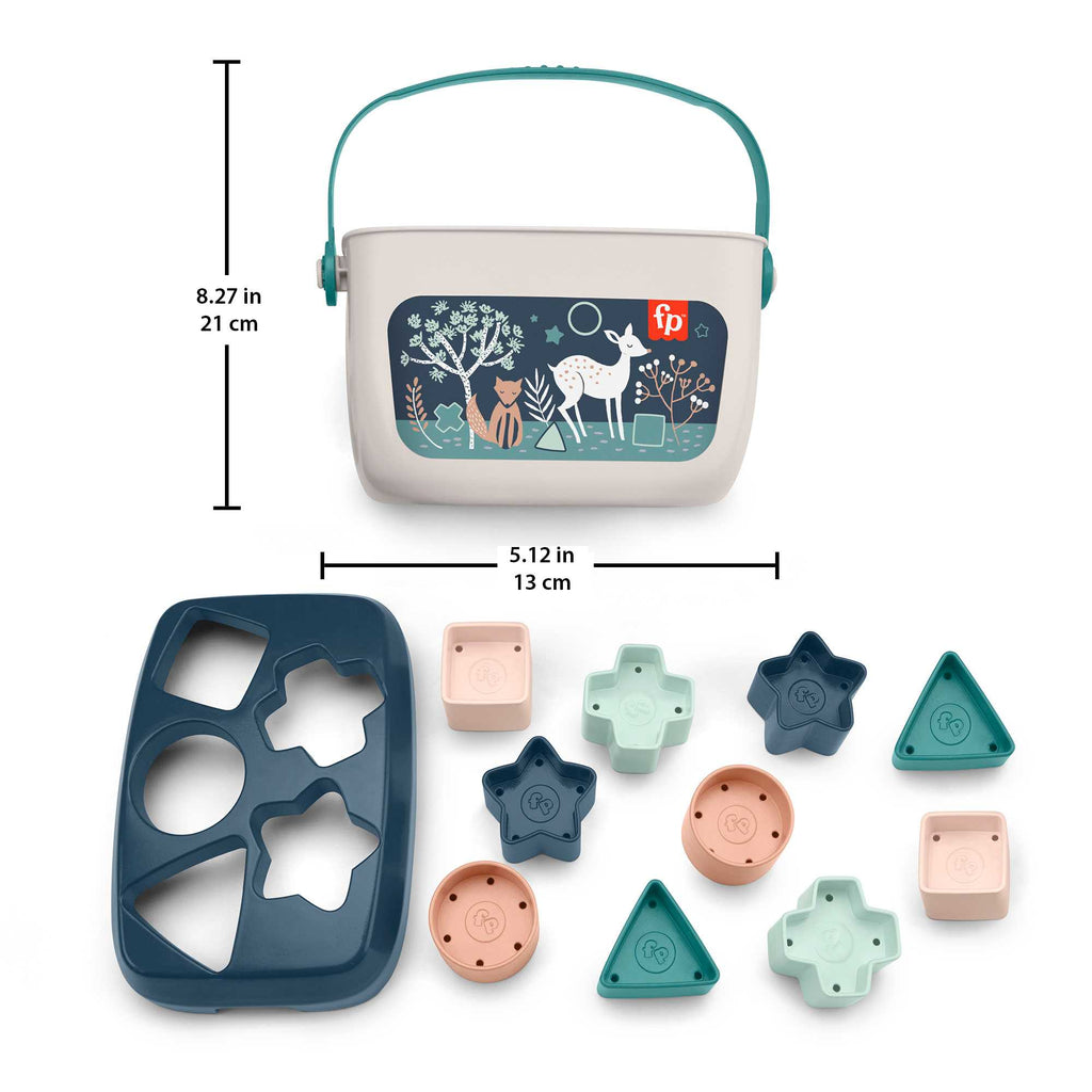Fisher-Price Baby's First Blocks - Navy Fawn, Shape-Sorting Toy